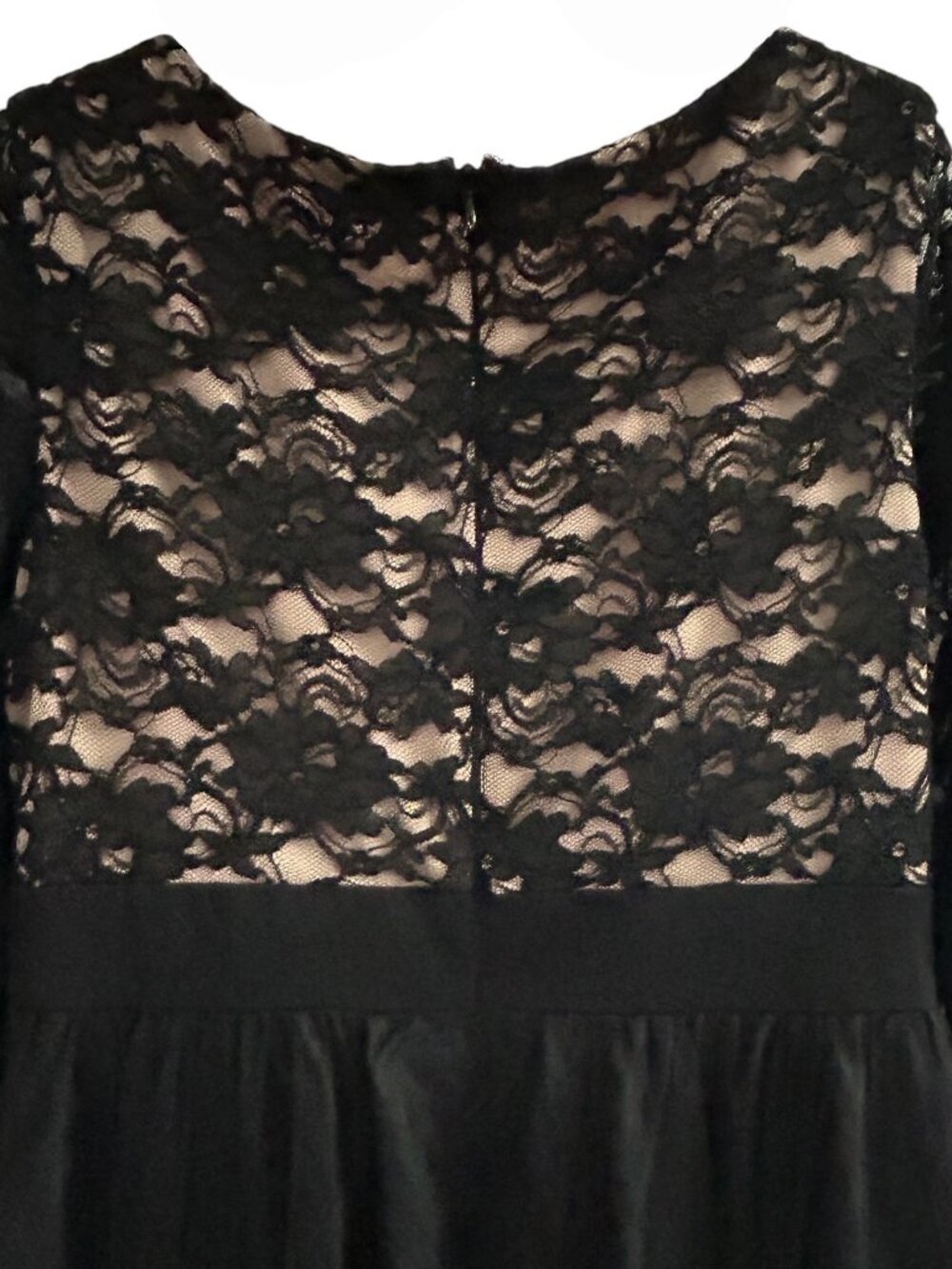 Jessica Howard Size 14 Black Lace Gown Special Occasion Dress 3/4 Sleeves Lined - Picture 4 of 9